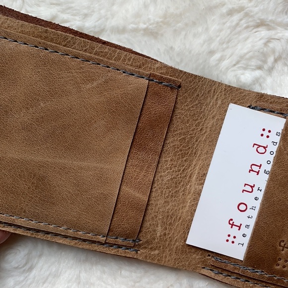 Men leather wallet and keychain brown Father’s Day gift - Picture 5 of 5